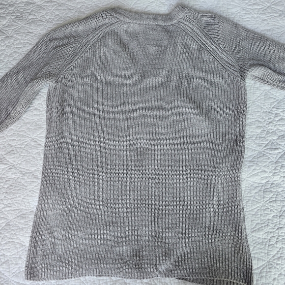 KENZO Knit Zippered V-neck Cardigan Logo Printed Cuff Cotton Wool Blend - Gray - Picture 8 of 16